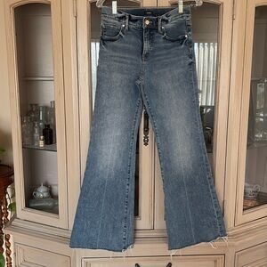 Express 70 flare mid rise jeans, size 4R